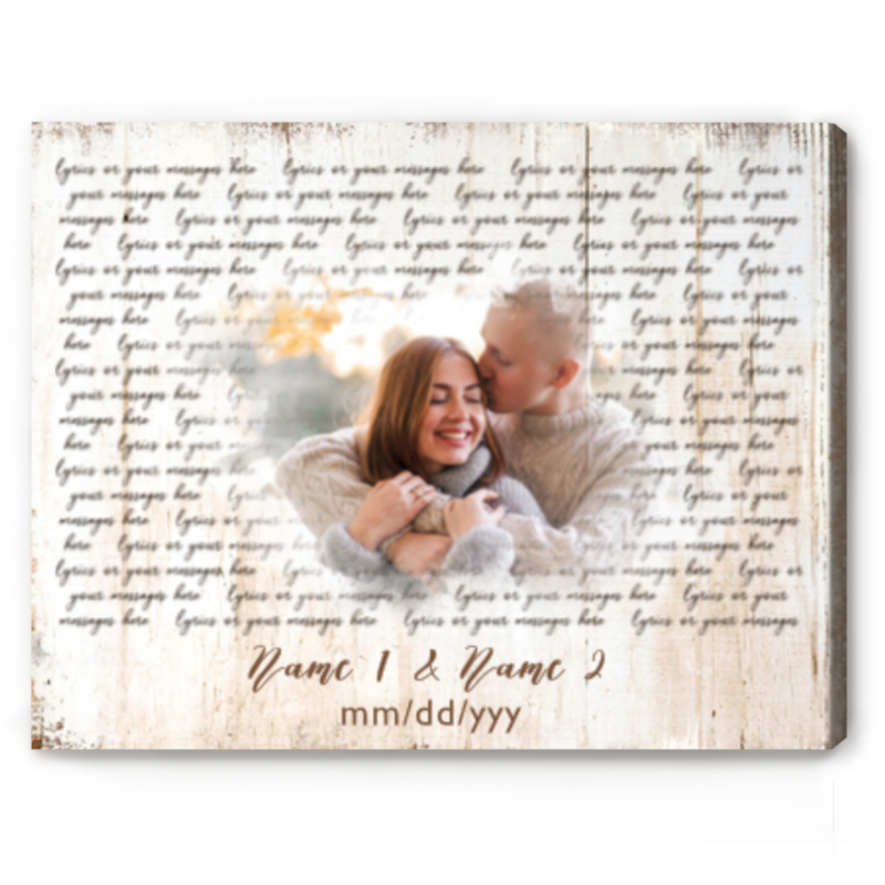 Wedding Song Lyrics Gift First Dance Lyrics Personalized Photo 1st Anniversary Gift for Husband Valentines Day Gift For Him