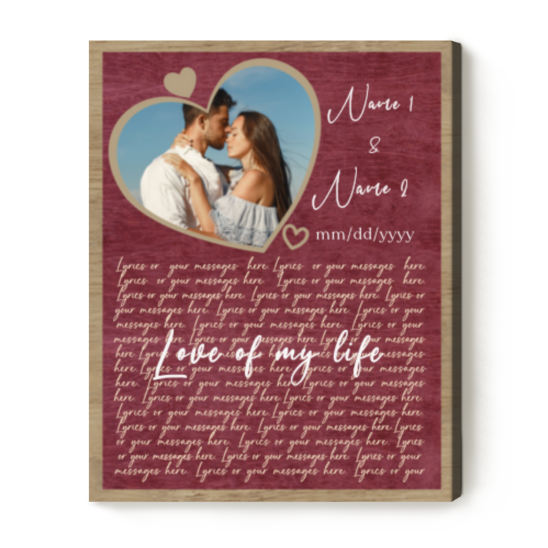 Song Lyrics On Canvas With Picture, Wedding Song Lyrics, Personalized Anniversary Gifts with Photo, Custom Valentines Gifts
