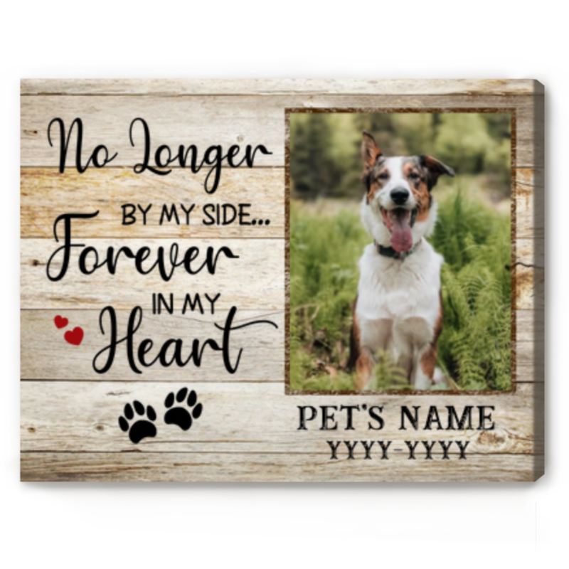 Personalized Memorial Gift For Loss Of Dog, Pet Loss Sympathy Gifts, Pet Photo Memorial Canvas Print