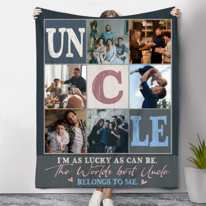 Personalized Gifts for Uncle Birthday Custom Uncle Photo Blanket Uncle Gift From Niece Nephew
