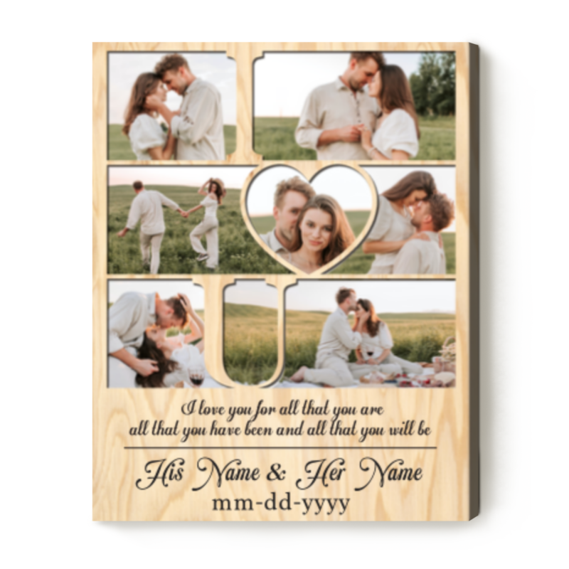 I Love You Photo Collage, Personalized Anniversary Collage Canvas, Custom Photo Anniversary Gift, Personalized Gift for Boyfriend