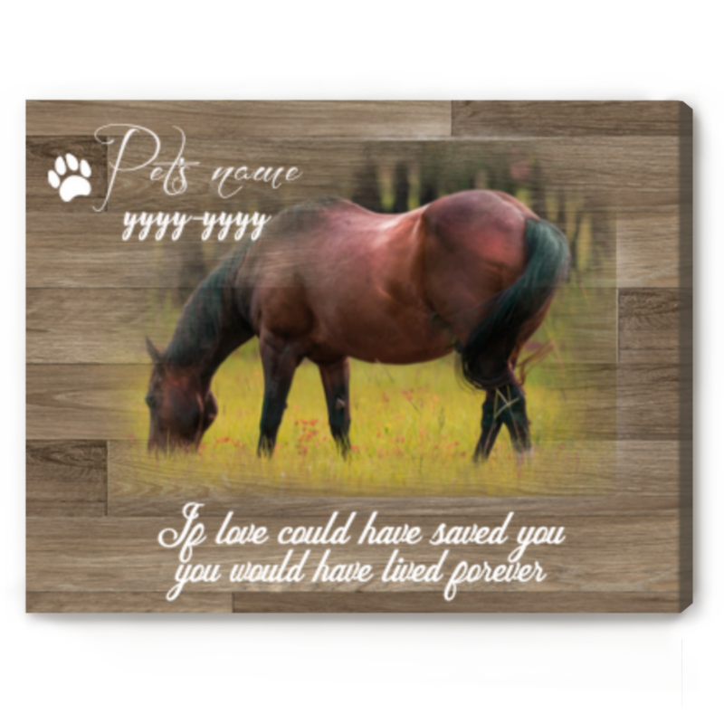 Horse Memorial Gift, Personalized Photo Gift For Loss Of Horse, Horse Memorial Canvas
