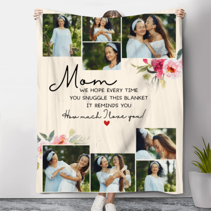 Personalized Mom Blanket, Custom Gifts For Mom, Mother's Day Blanket, Picture Gifts For Mom