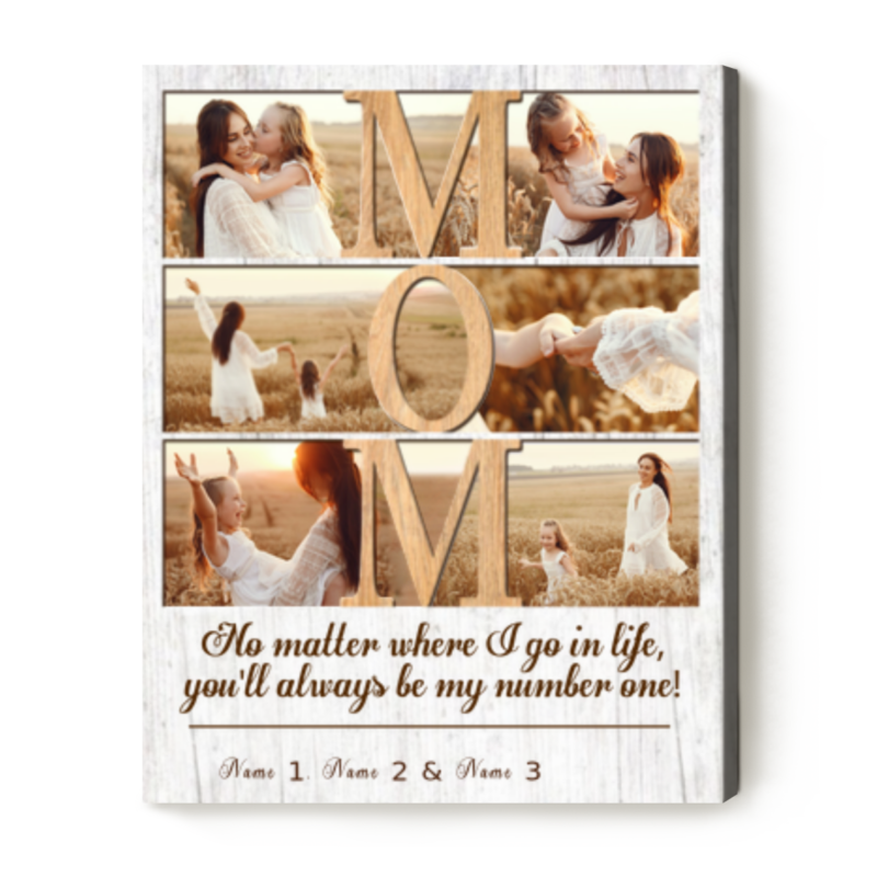 Custom Mom Picture Collage Print, Personalized Gifts For Mom Birthday, Mother's Day Gifts From Daughter
