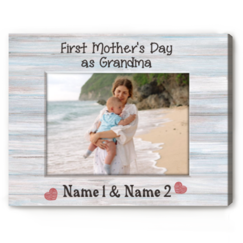 Mother's Day Gift For New Grandma, Personalized Gift For 1st Time Grandma, First Mother's Day As Grandma Picture Frame