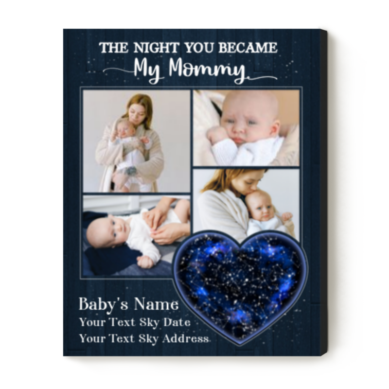 Personalized New Mom Gifts, Custom New Mom Canvas, Mother's Day Gifts For New Mom, New Mum Star Map Gifts