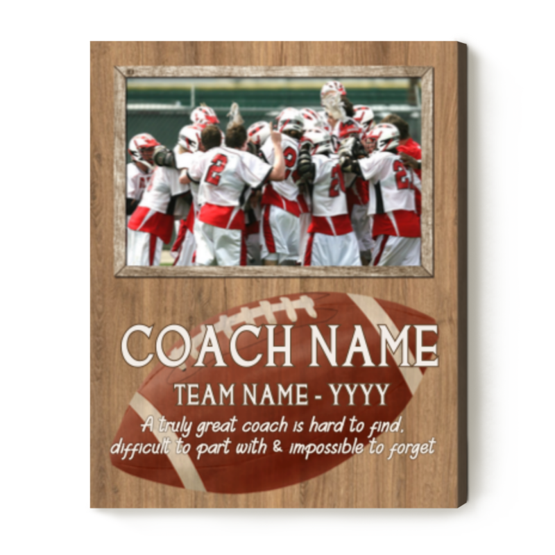 Personalized Coaches Gift Football With Photo Canvas, Assistant Football Coach Gifts, Football Coach Gift Ideas