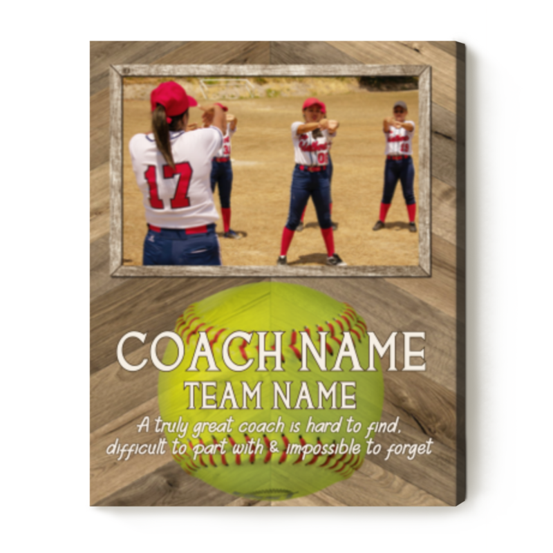 Personalized Softball Coaches Gifts, Softball Coach Photo Canvas, Softball Coach Gift, Softball Coach Thank You Gift