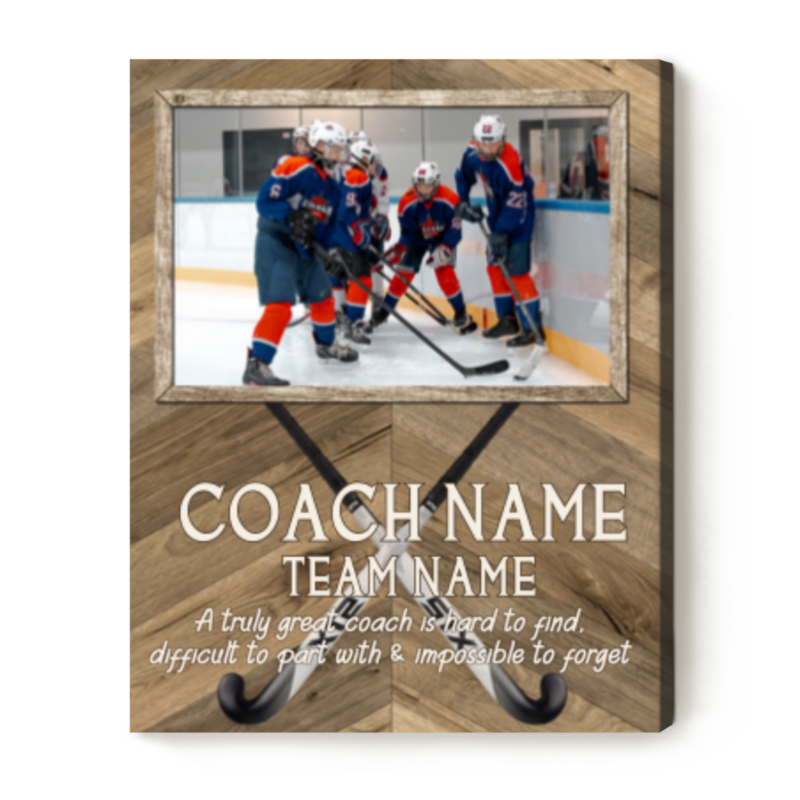 Hockey Coaches Photo Canvas, Personalized Hockey Coach Gift, End Of Season Hockey Gift