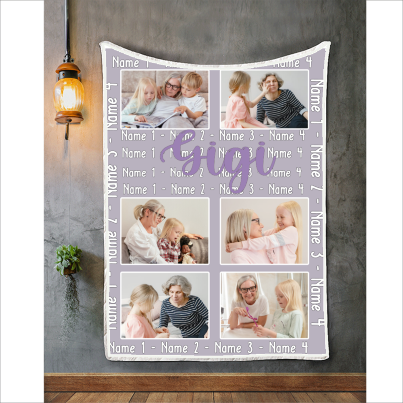 Personalized Grandma Blanket with Names Mothers Day Gift for Grandma Custom Grandkids Name Blanket for Grandma