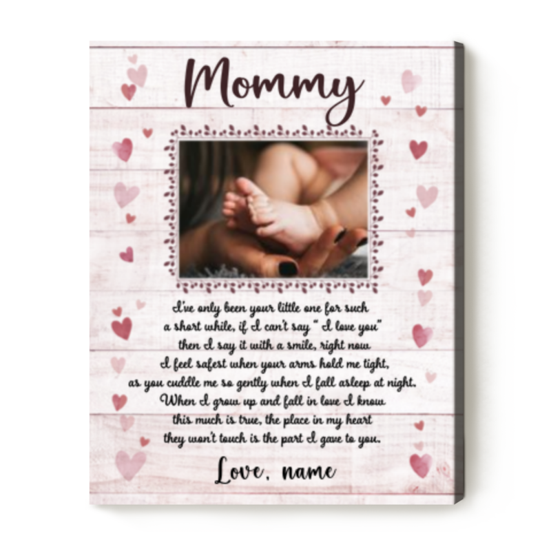 Personalized Photo Gift For New Mom From Baby, Mother's Day Gifts For New Moms, 1st Time Mom Gifts Canvas