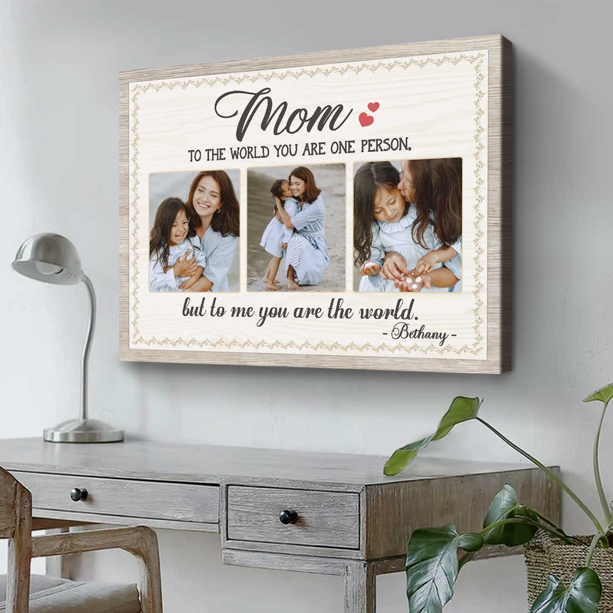 Custom Personalized Mom And Baby Canvas - Gift Idea For Mom/Baby - I Love You To The Moon And Back