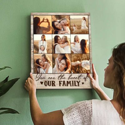 mother's day photo gift mom picture collage print personalized mother's day gift you are the heart of our family