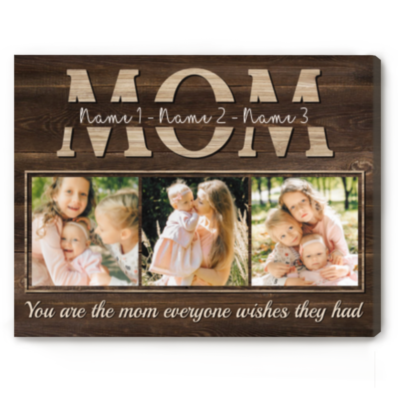 personalized photo canvas for mom mothers day gift ideas from kids birthday present for mom with names