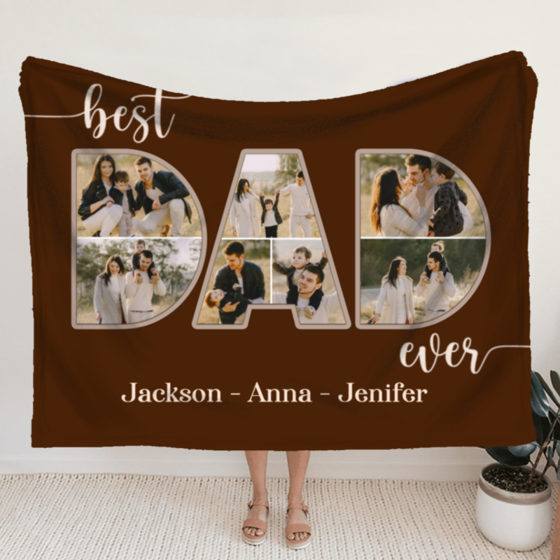 best dad ever photo collage blanket father's day ideas from kids personalized birthday gift for your dad