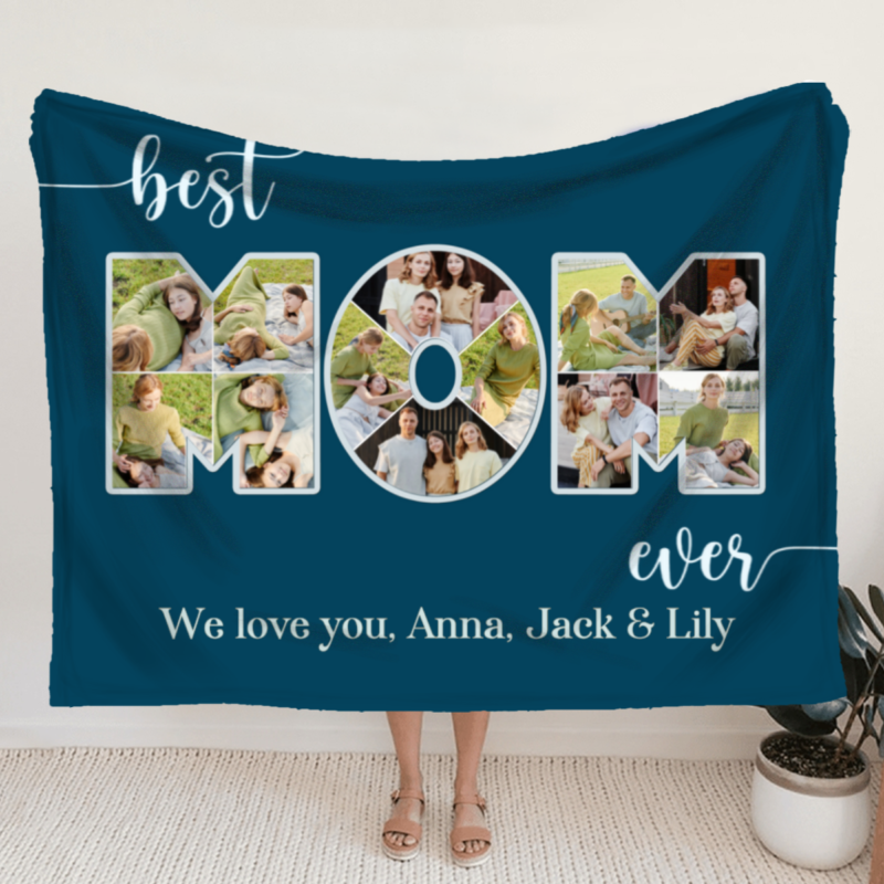 best mom ever picture collage blanket present for mother's day personalized birthday gifts for mom