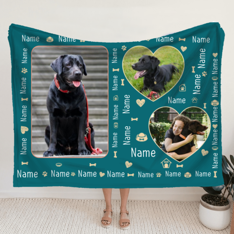 personalized blanket with dog picture gifts for dog owners with name gifts for the pet lover