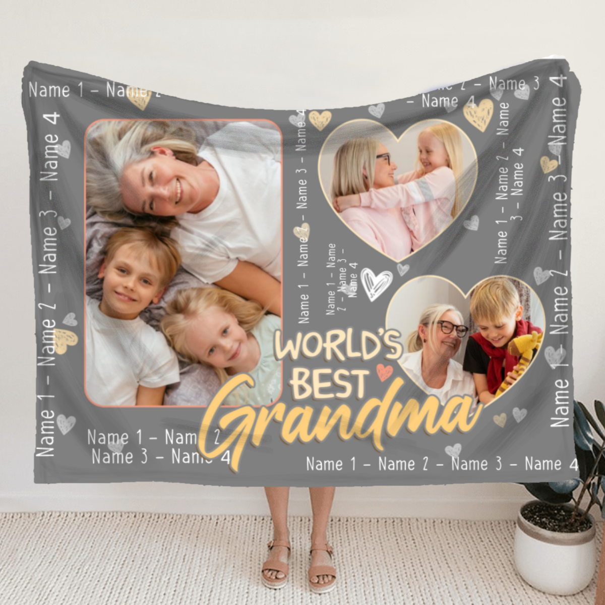 World's Best Grandma Picture Blanket, Mothers Day Presents For Grandma