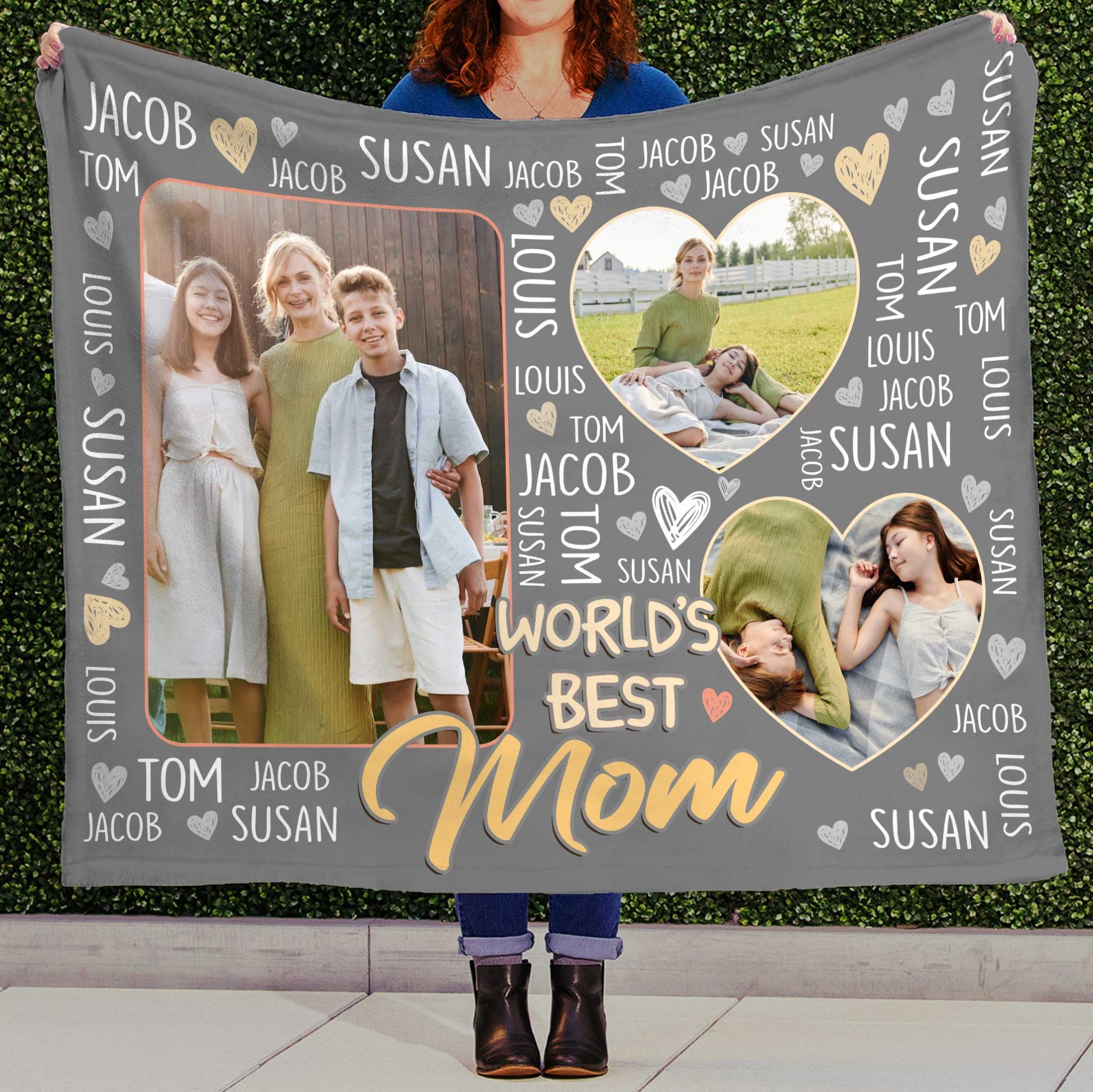 Worlds Best Mom Blanket Personalized, Mother's Day Gifts From Daughter