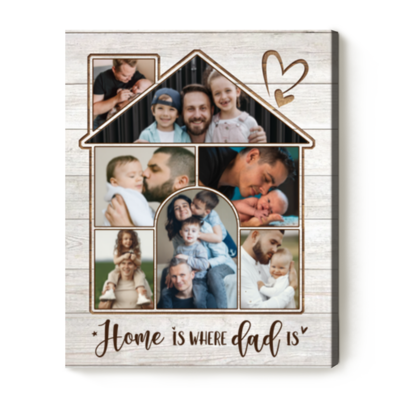 house photo collage for dad father's day presents birthday gift for father home is where dad is print