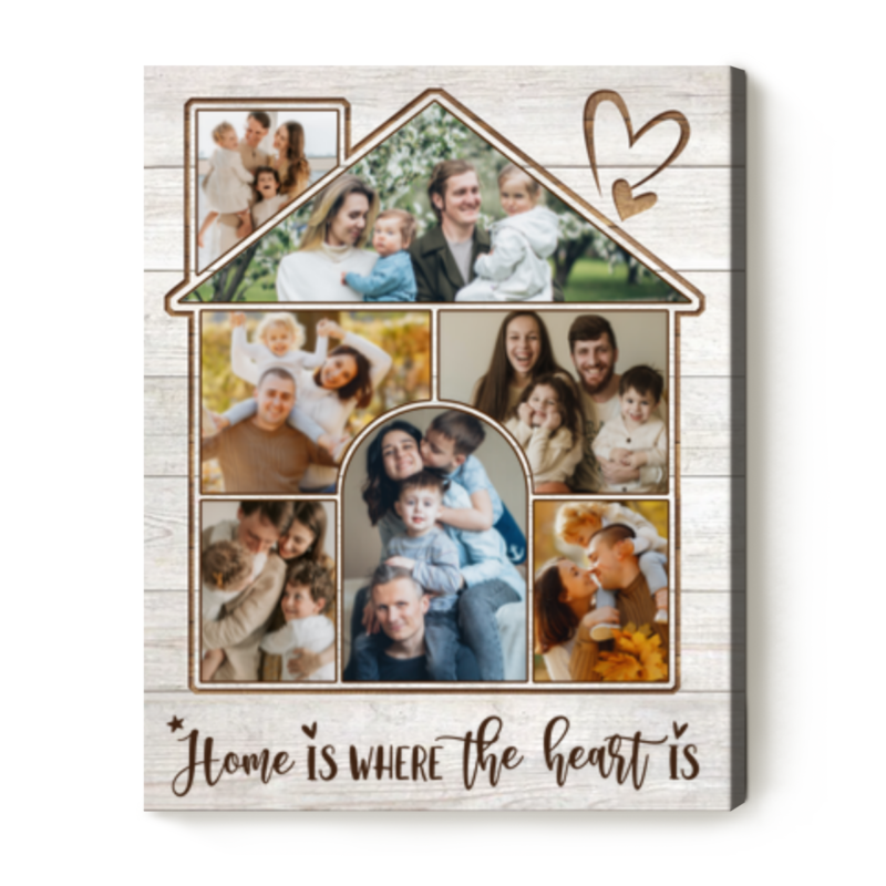 house family collage gift custom family gifts best gift for parents home is where the heart is print