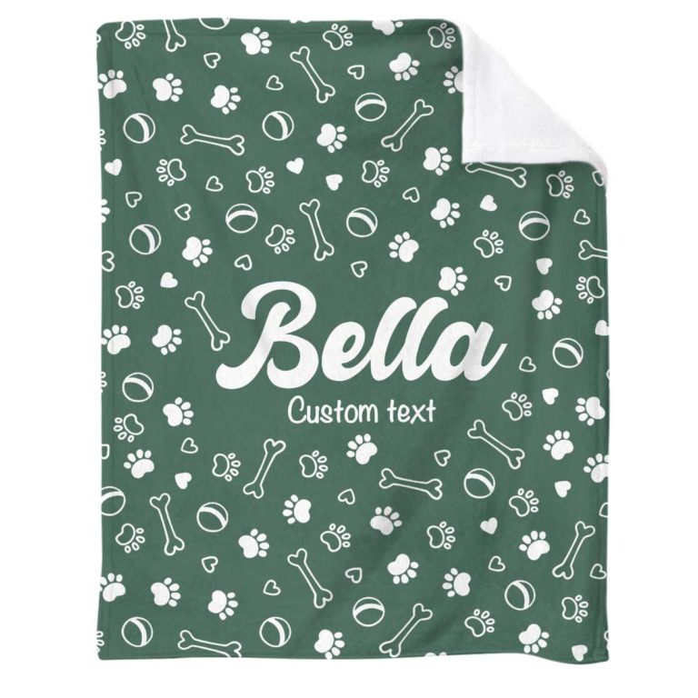 Personalized Dog Name Blanket, Custom Blanket For Pet, Dog Bed Blanket