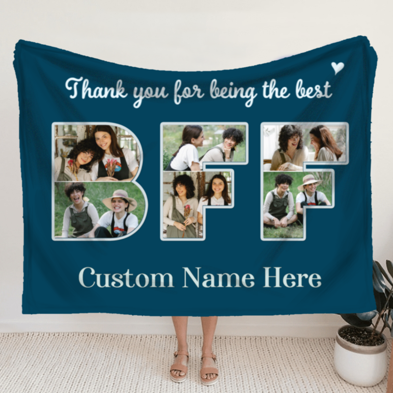 bff photo blanket customized gifts for best friends friendship blanket birthday present for best friend