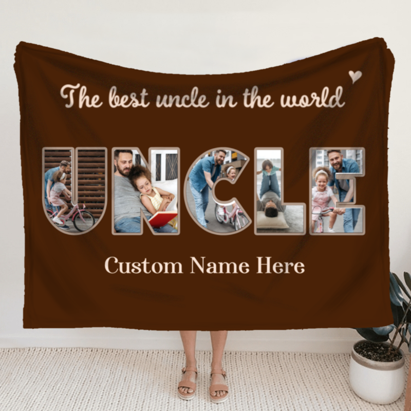 personalized photo blanket for uncle uncle fathers day gifts uncle birthday gifts the best uncle in the world