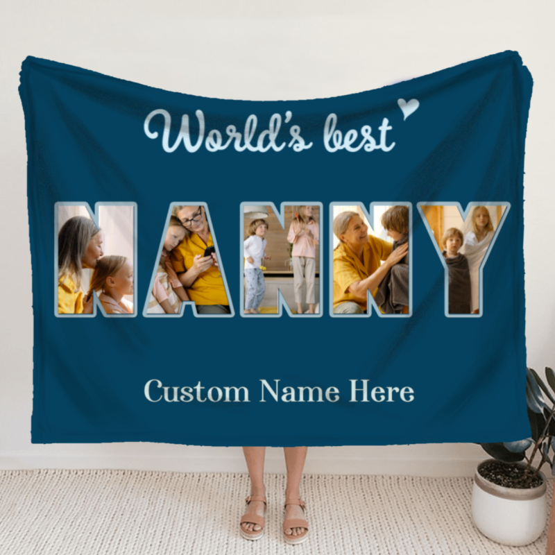 world's best nanny photo blanket nanny mothers day gifts customized gift for nanny birthday