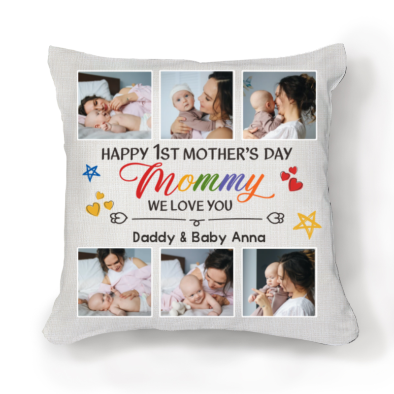 happy 1st mother's day photo pillow first mothers day gifts from husband mother's day for new moms pillow