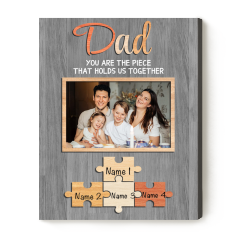 you are the piece that holds us together print father's day puzzle piece canvas custom picture gift for dad