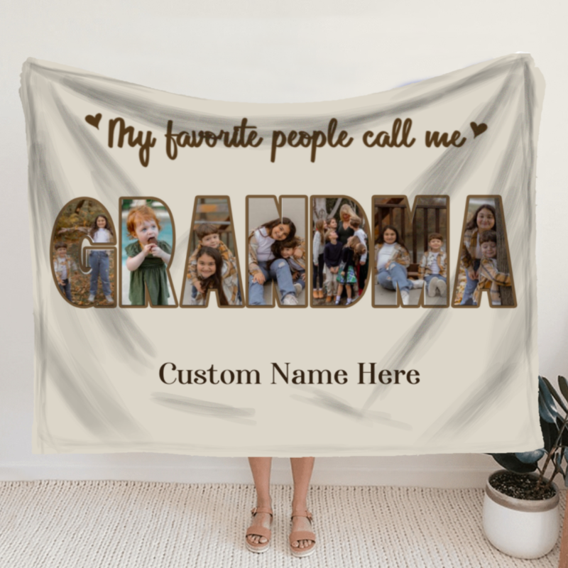 grandma photo blanket personalized mother's day gifts from grandkids my favorite people call me grandma