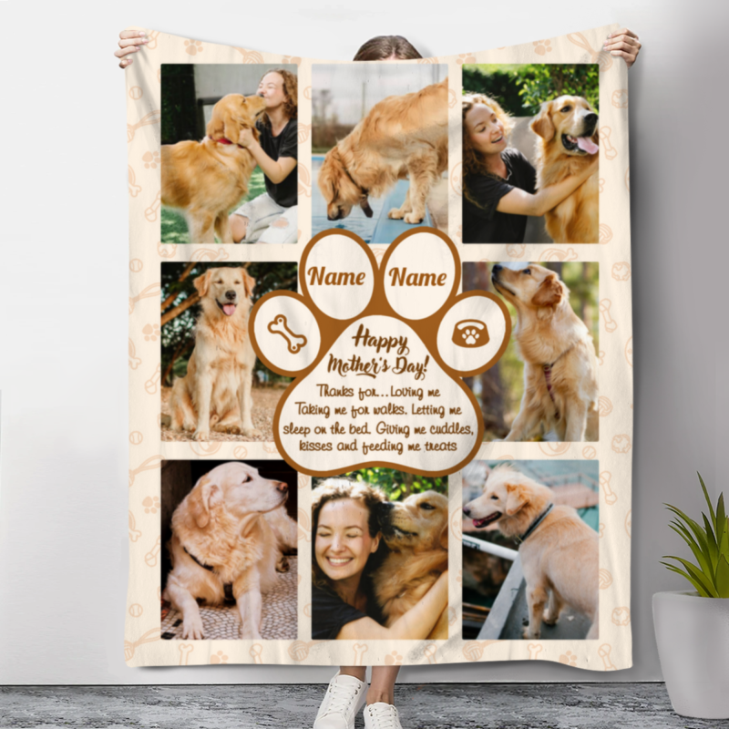 dog mom collage gift blanket customized mother's day gifts for dog moms happy mother's day dog mom