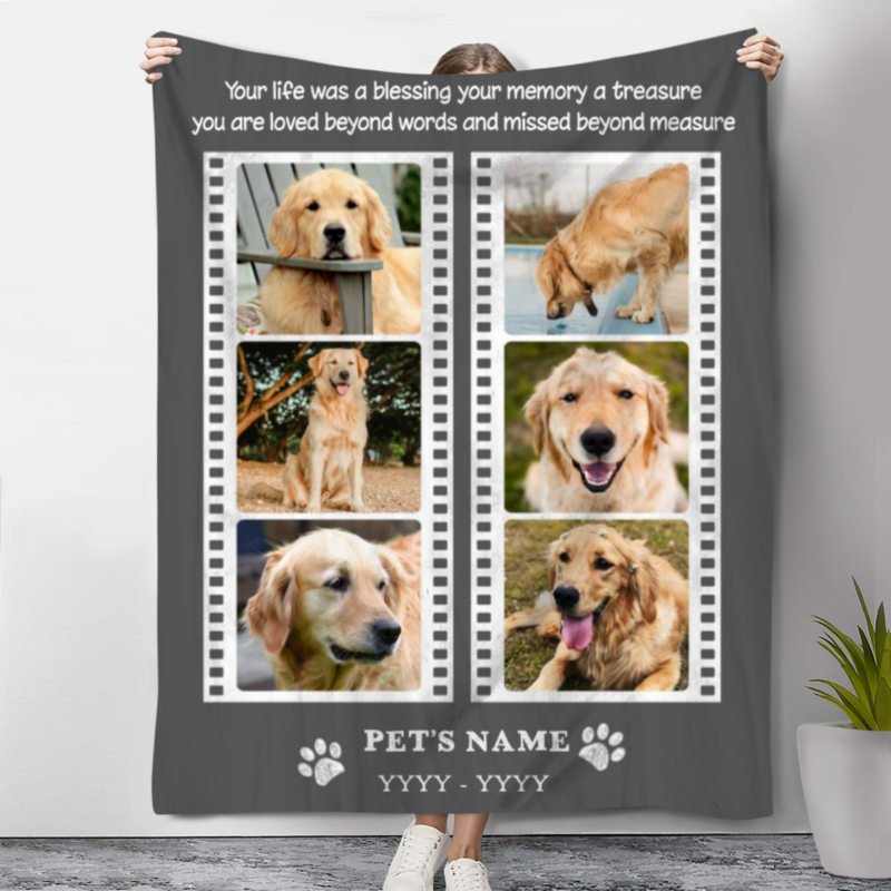 customized memory blanket with dog picture pet bereavement gifts gifts for someone whose dog died