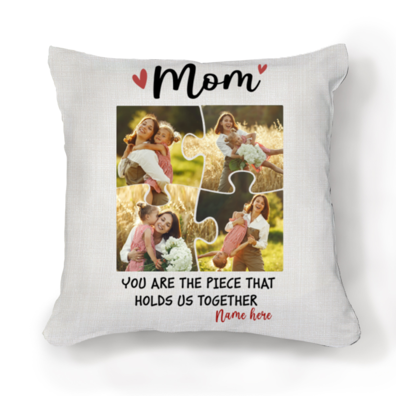 mom puzzle piece picture pillow mother's day pillows mom's birthday present piece that holds us together