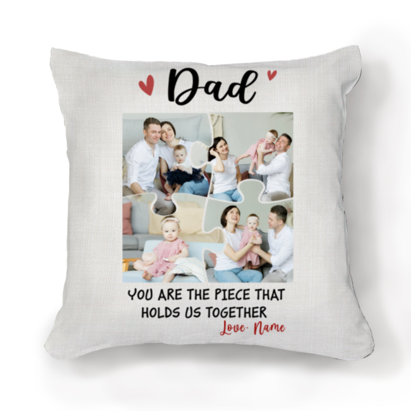 dad puzzle piece picture pillow father's day pillow customized dad birthday presents piece that holds us together