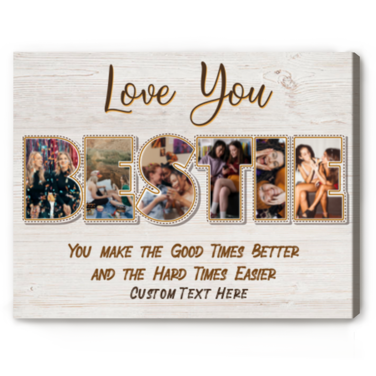 Bestie Custom Photo Canvas Print, Personalized Gifts For BFFs, You Make