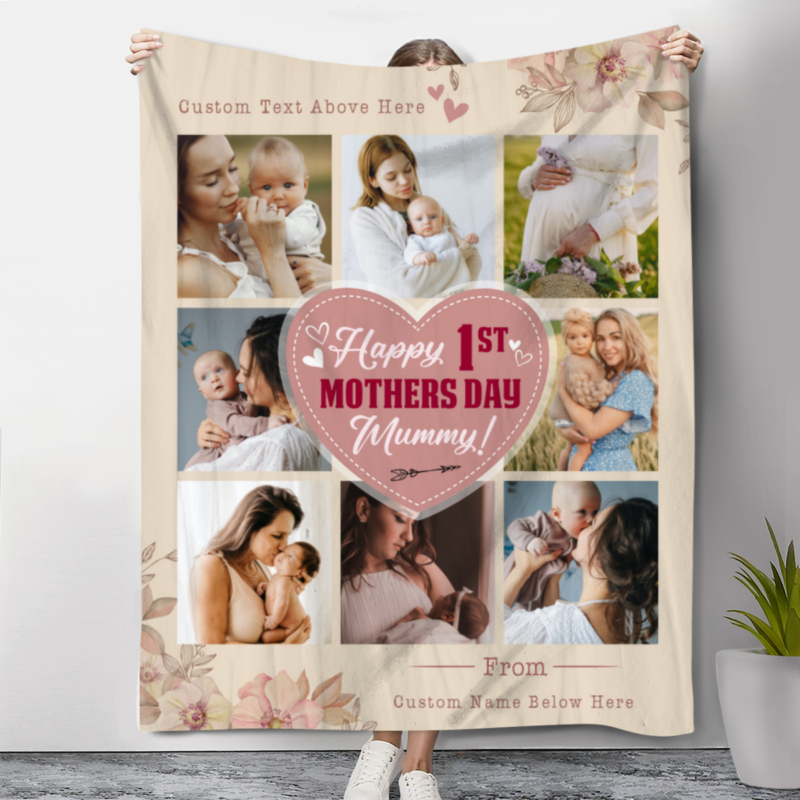 Happy 1st Mothers Day Blanket, Personalized First Mothers Day For Daughter