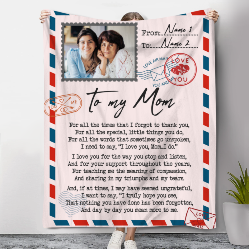 letter to mom blanket from daughter mother's day gifts from daughter customized mom photo blanket