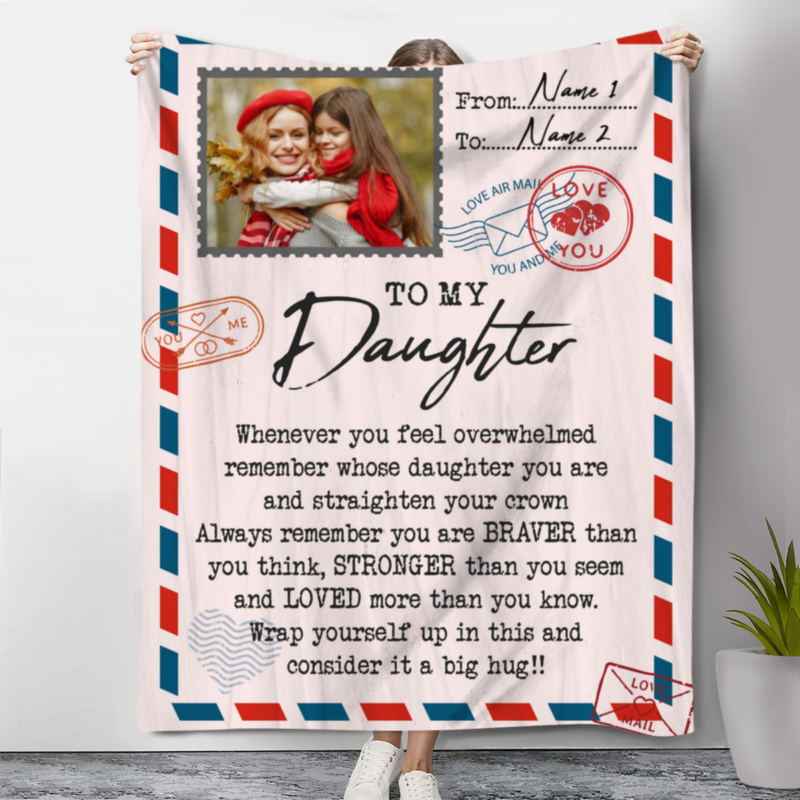 daughter letter blankets from mom gift for daughter for mother's day customized photo presents for daughter