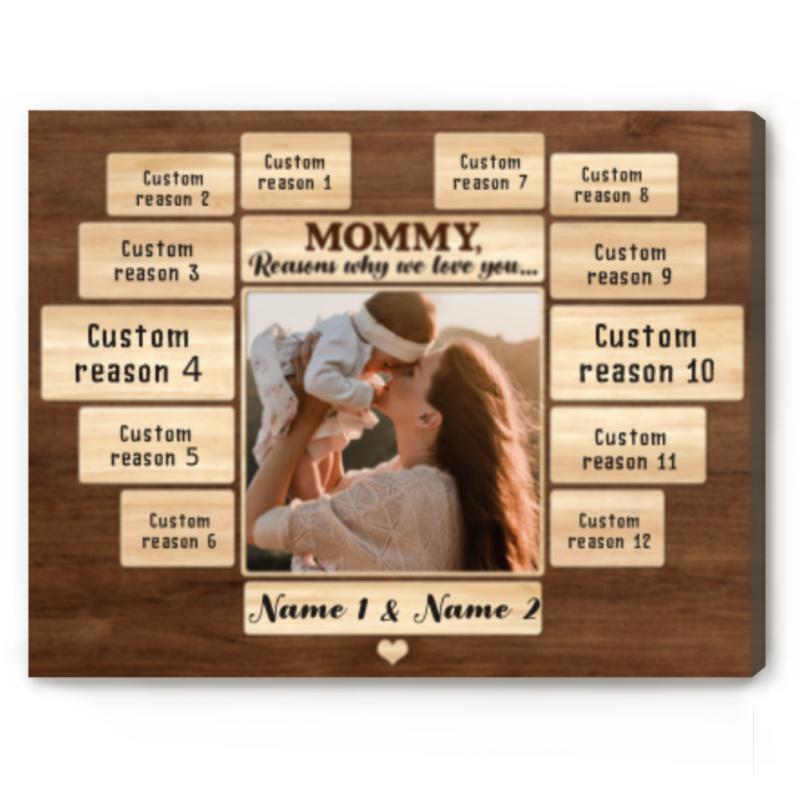 12 reason why we love you mom canvas good mothers day presents customized picture gifts for mom birthday