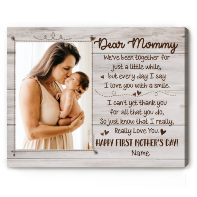 happy first mother's day photo canvas personalized 1st mother's day gift from baby mother's day 2023 gifts for new mom