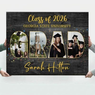 Grad Photo Collage Canvas Personalized, Grad Gift, Unique Graduation Gifts For Her For Him, Class Of 2026