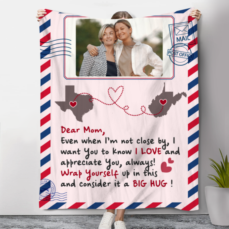 long distance letter to mom blanket customized long distance mother's day gift long distance gifts for mom from daughter