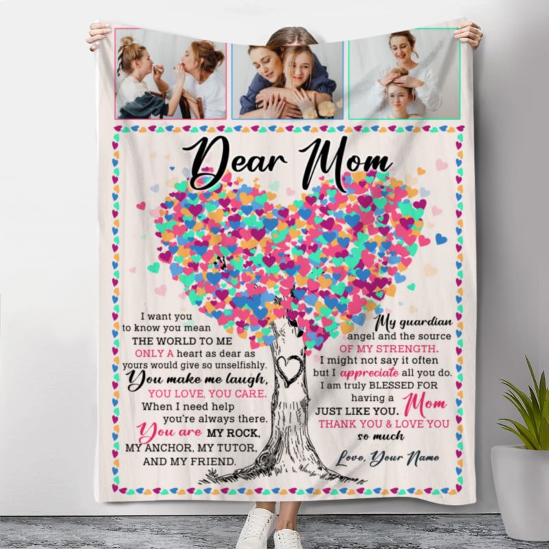 dear mom tree blanket with pictures mothers day gifts from kids customized gifts for mothers