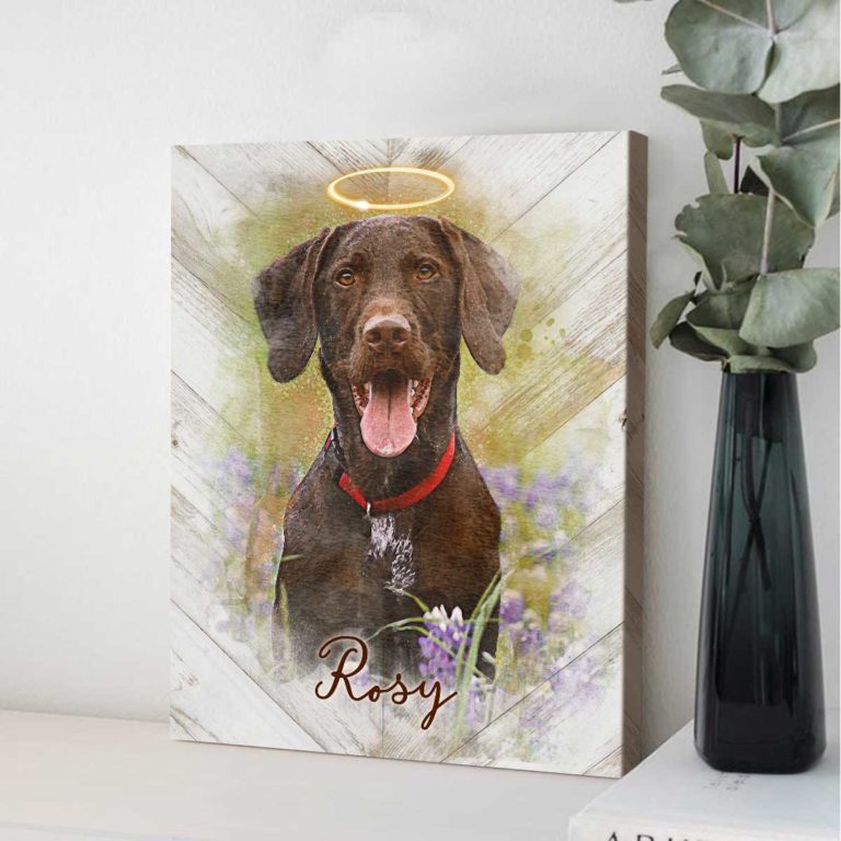 Dog Painting On Canvas, Custom Pet Portrait Watercolor, Memorial Canvas ...