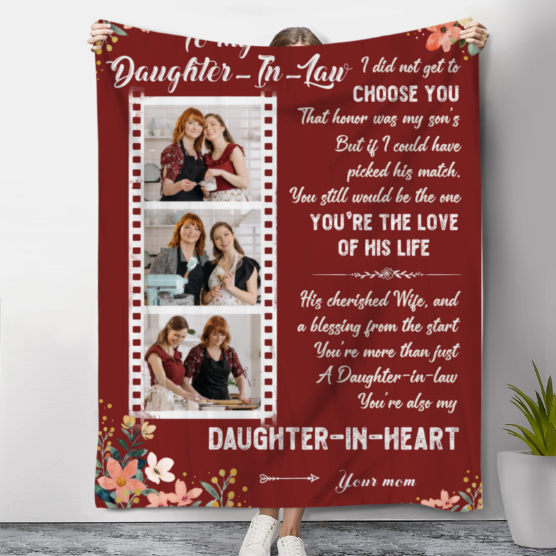 to my daughter in law picture blanket mother's day gifts for daughter in law customized daughter in law gifts from mother in law