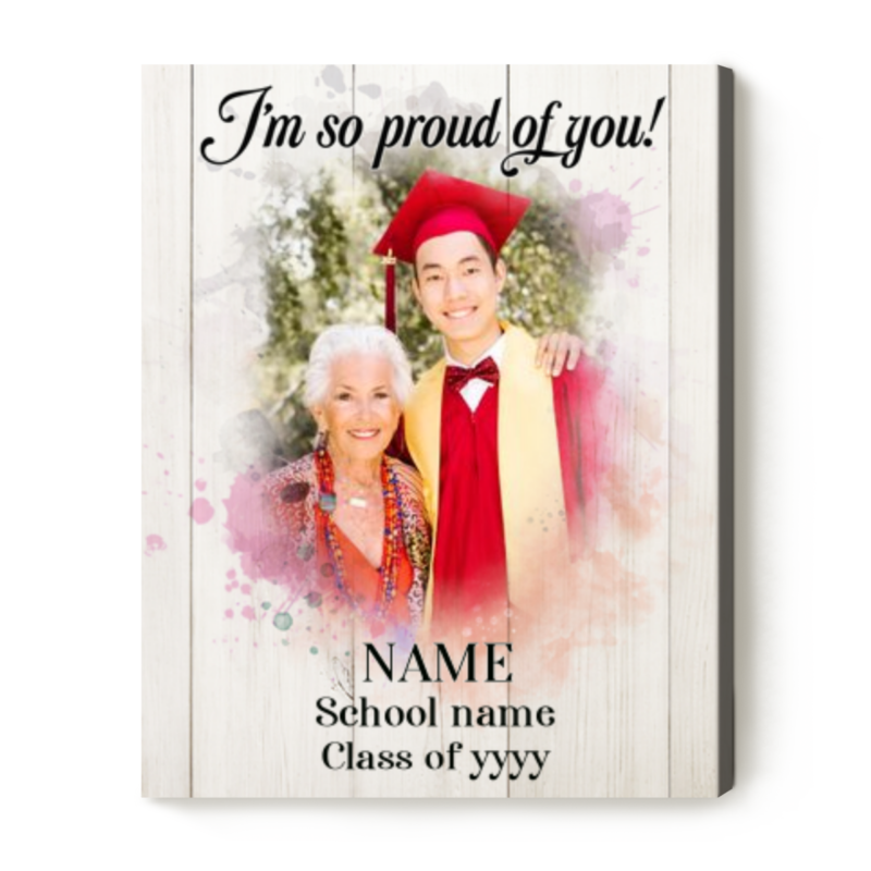 graduation gift portrait from mom personalized graduation gift for son i'm so proud of you photo canvas