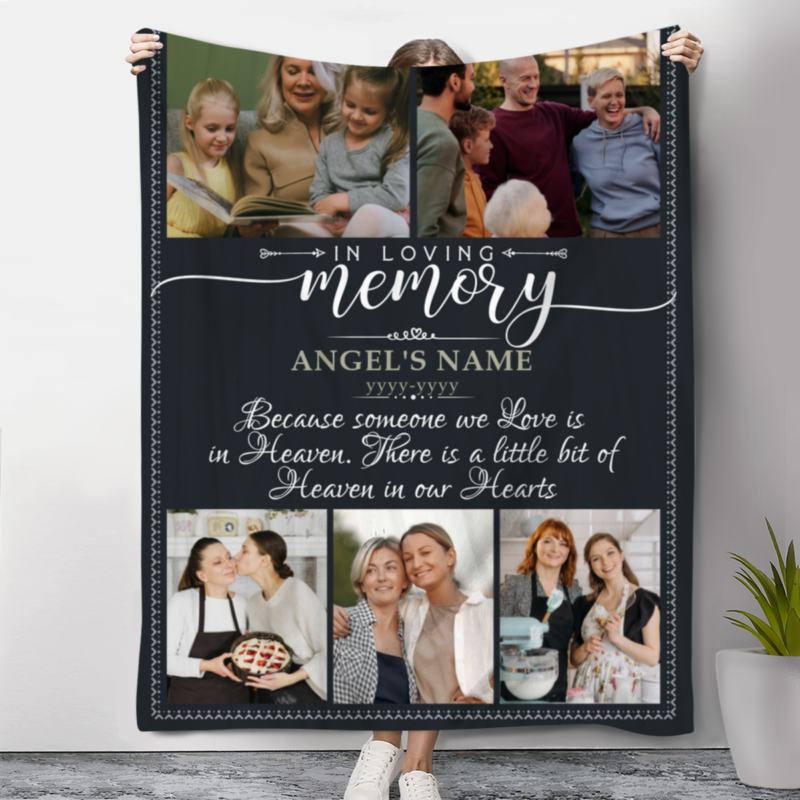 memorial blankets with pictures personalized in loving memory gifts loss of mom memorial blanket