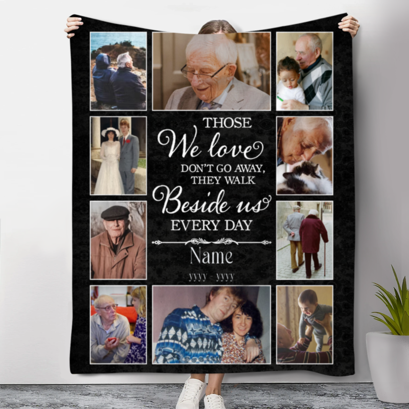 memorial photo collage blanket personalized gifts for someone grieving those we love don t go away blanket